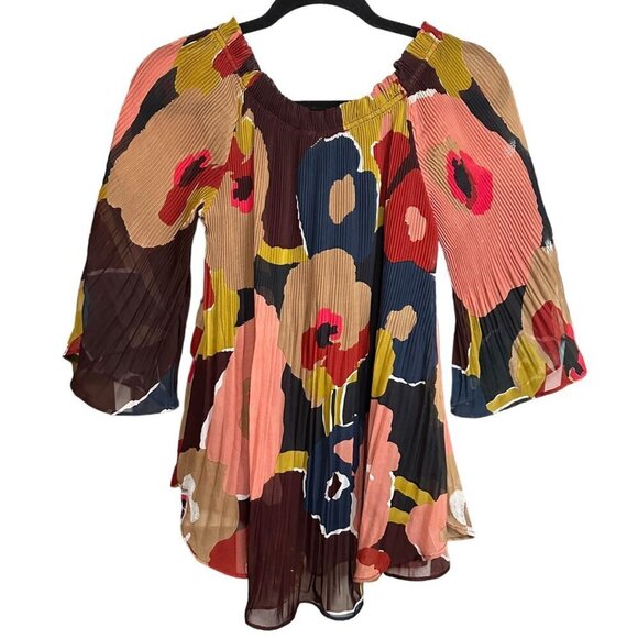 Davi & Dani Blouse Flowy Boho Cottagecore Lined Bell Sleeve Women's Size Small - Picture 4 of 8